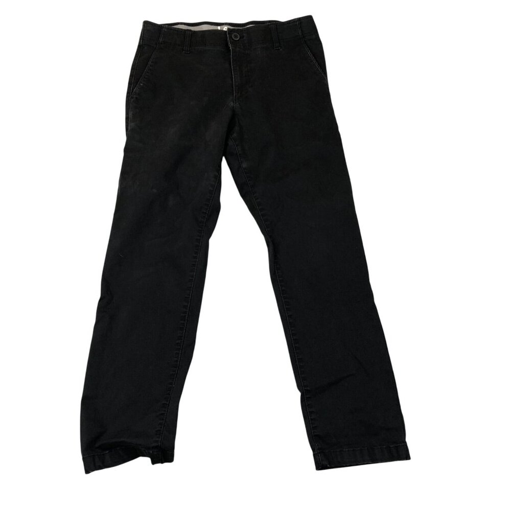 Lee Mens Pants Size 32x30 Slim Straight Casual Classic Black Flat Front Travel